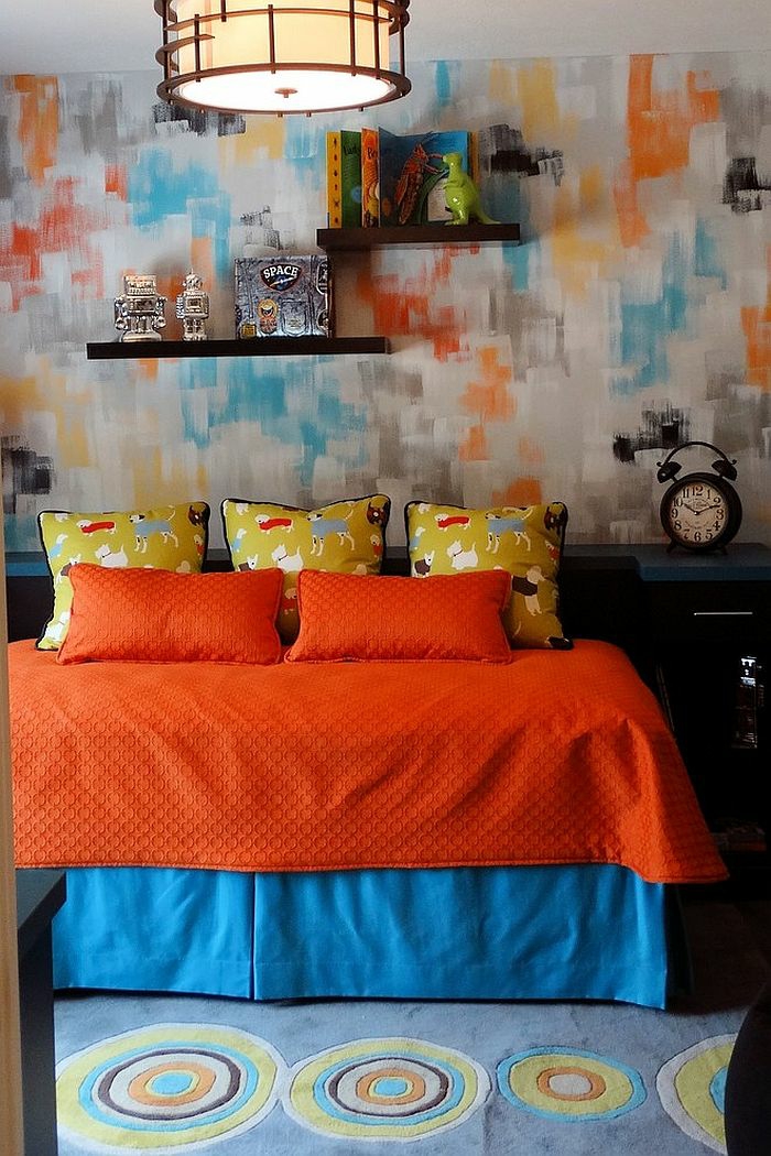 aplicaciones del naranja camas textiles colores materiales lamparas