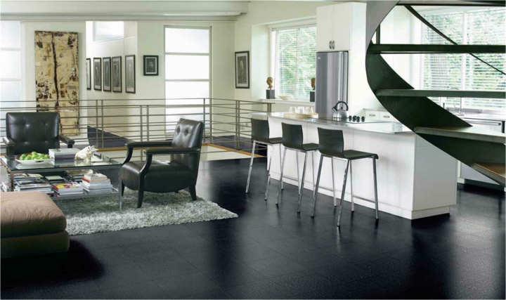 plana abierto con cocina color negro ideas muebles contemporane colores