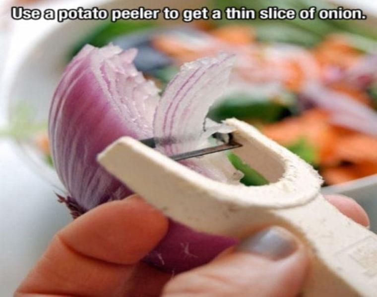 cortar cebolla manera sencilla pelador