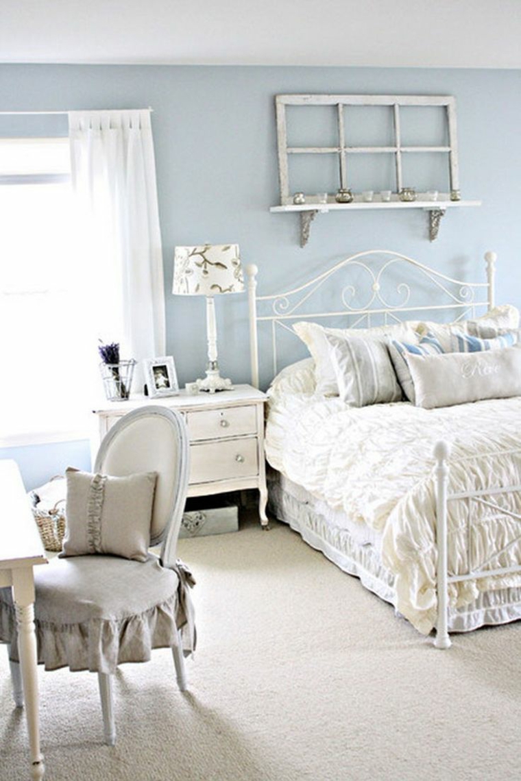 paredes de color azul claro al estilo shabby chic decoracion estilo shabby chic dormitorio paredes azules ideas