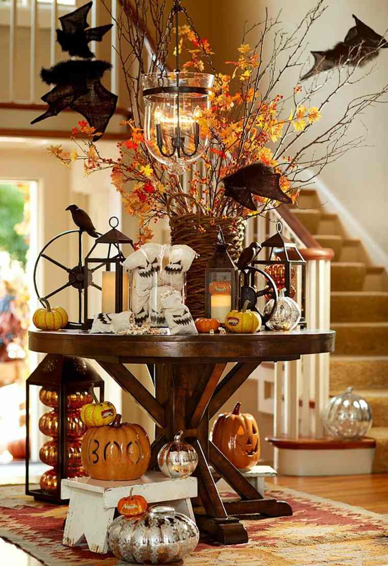 decoracion halloween moderna mesa entrada ideas