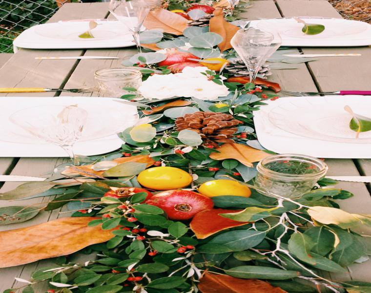 decoracion mesa jardin otoño