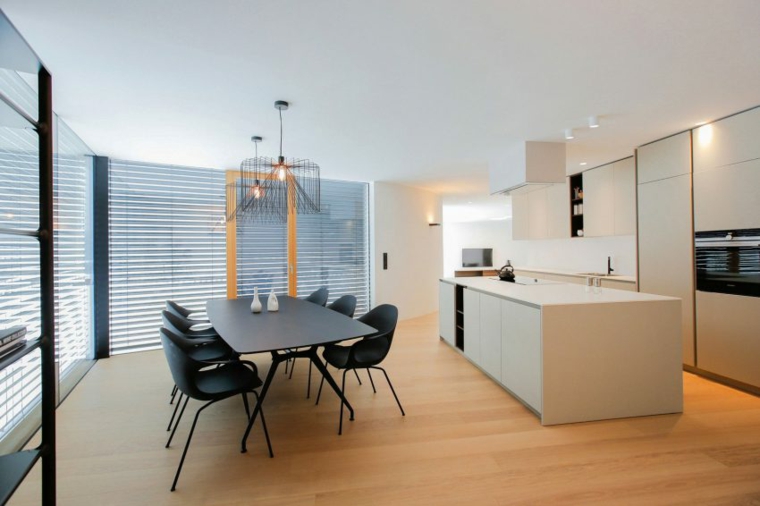 cocina con isla y comedor decoracion diseno de cocinas sono arhitekti ideas