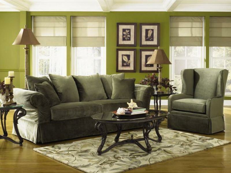 decorar con fotos paredes verdes
