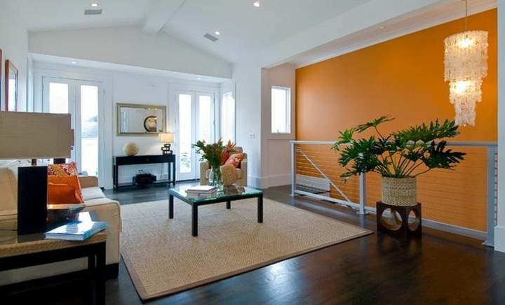 decorar paredes diseño naranja aspectos madera