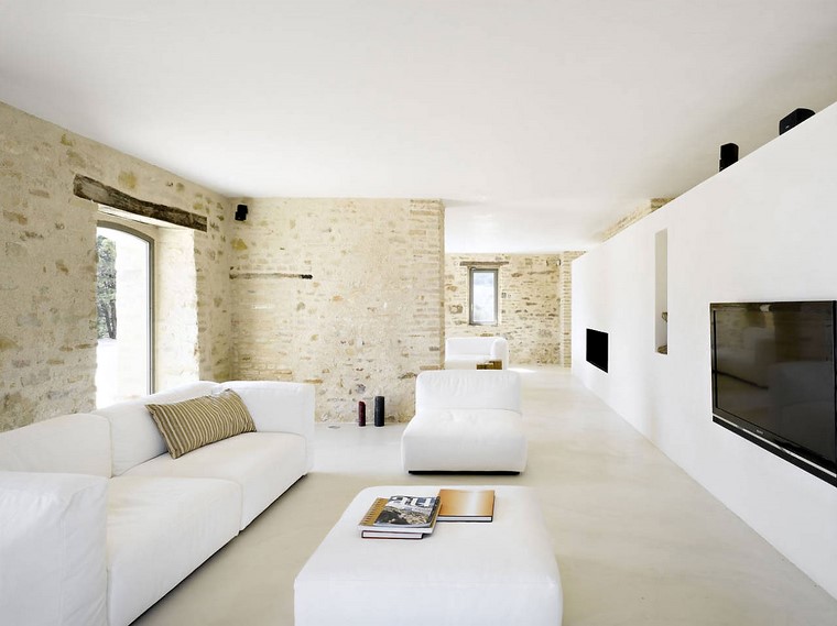 descoracion interiores minimalistas muebles color blanco ideas