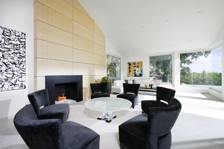 descoracion interiores minimalistas sillones negros salon ideas