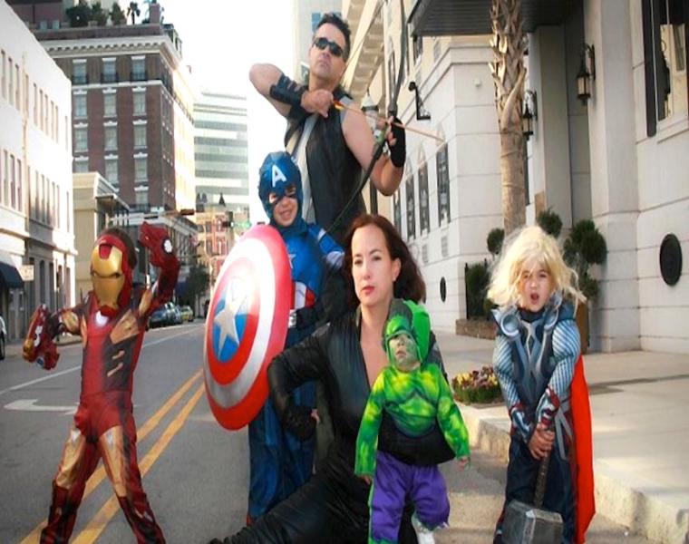 disfraces familia super héroes