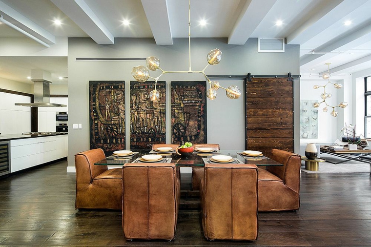 elegantes muebles cuero contemporanea sillones