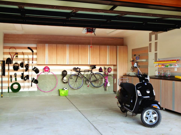estupendo diseño garaje moto vespa