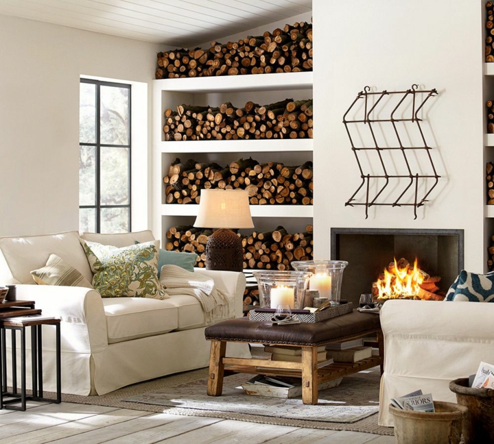 ambiente con diseño rústico madera estantes integraciones fuentes rustico