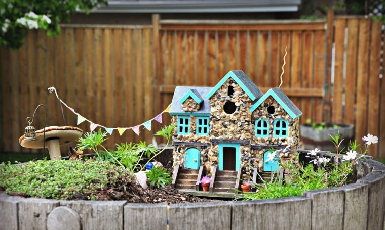 miniaturas jardin miniatura casita colorido ideas