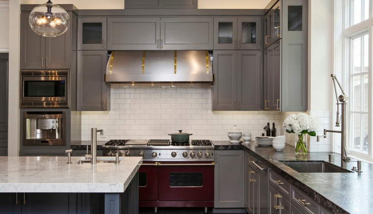 muebles cocina vintage color gris