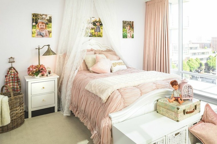 original decoración cama rosa