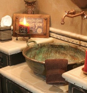 Lavabos rusticos - paz y relax en el cuarto de baño