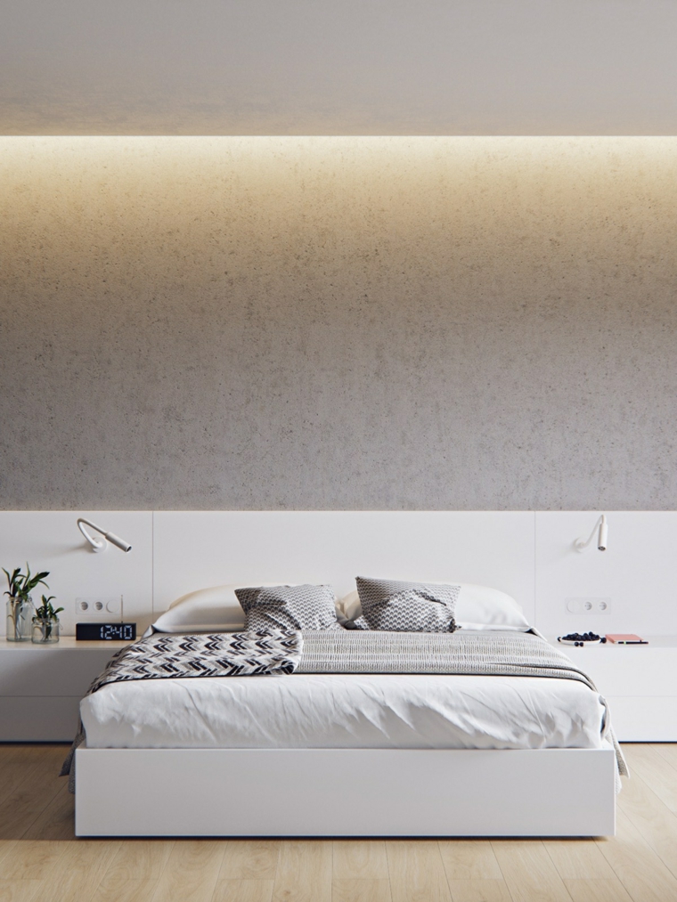 pared granito iluminada led calidas