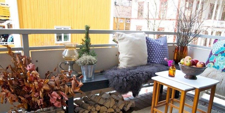 ideas para balcones pequeños ramas hojas secas balcon pequeno ideas