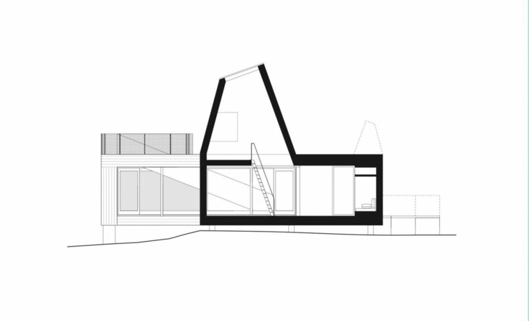 seccion plano casa diseño estilo ideas