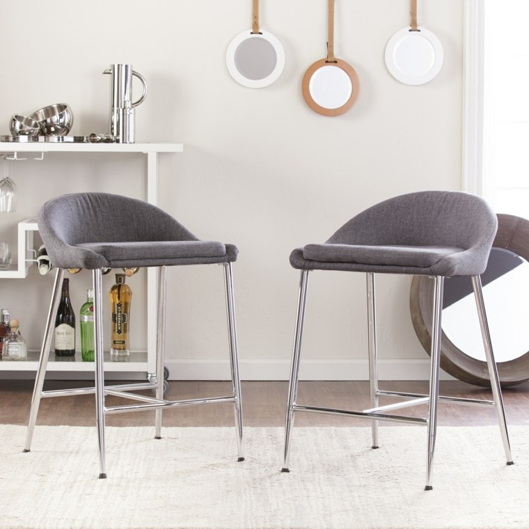 sillas tapizadas color gris