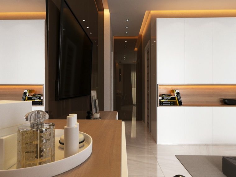 Habitaciones de lujo con paredes acentuadas