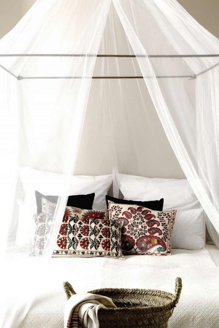 almohadas dormitorio diseno toques bohemios ideas