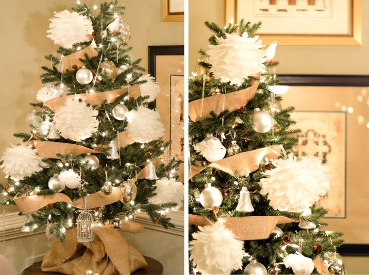 blanca navidad decoracion moderna adornos papel grandes ideas