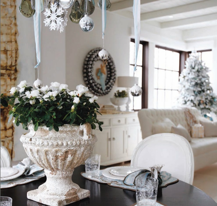 blanca navidad decoracion moderna comedor bello navideno ideas