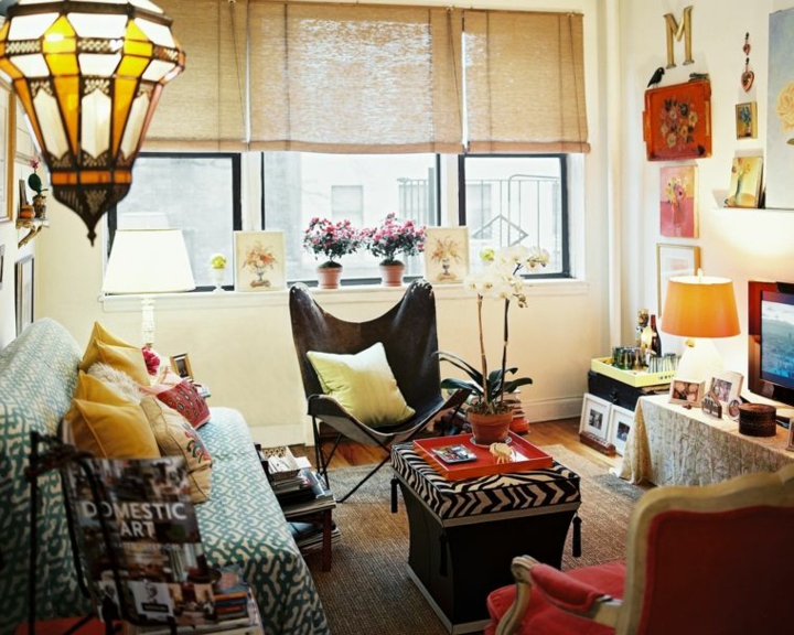 ideas de diseños especiales coloridos bohemio salon especiales muebles pequeño