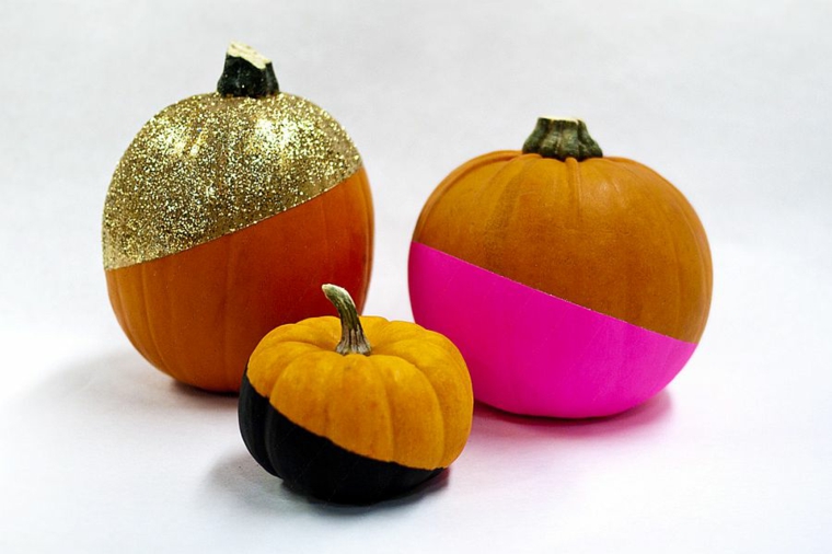 calabazas de halloween bicolores elegantes dorados