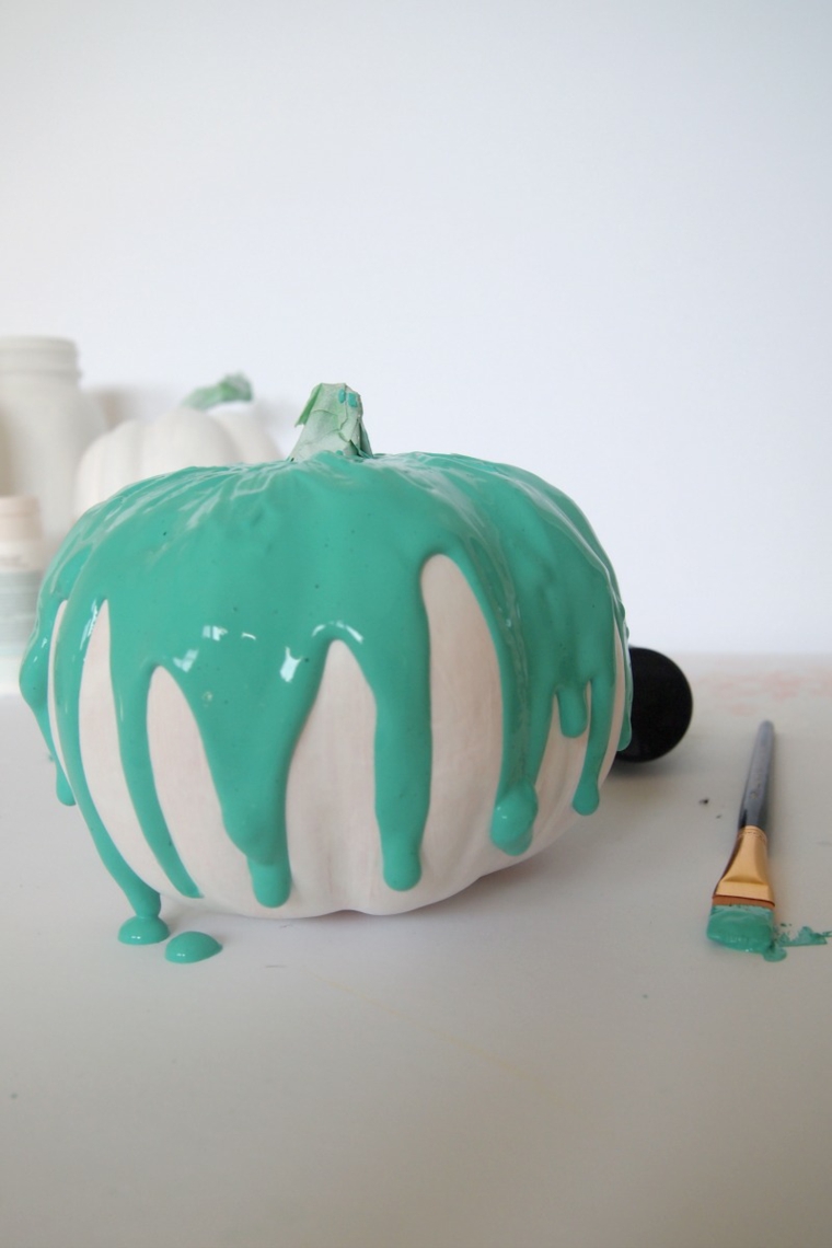 calabazas efecto pintura cayendo formas