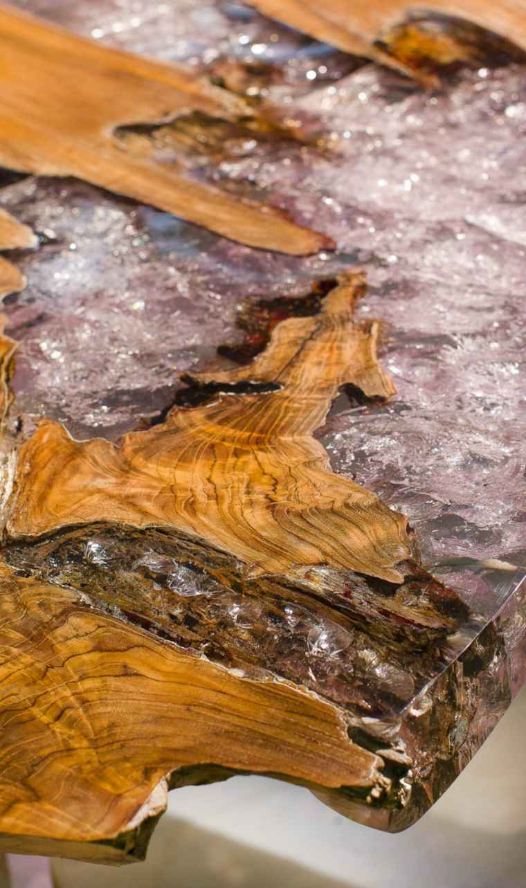 cocinas con encimeras inusuales fusion madera cristal ideas