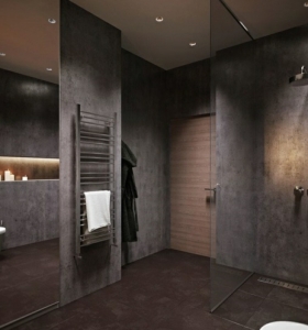 Color gris baños con diseños acogedores y asombrosos
