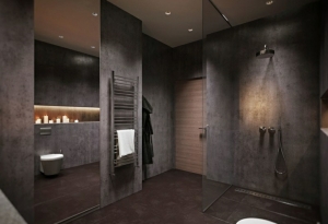 Color gris baños con diseños acogedores y asombrosos