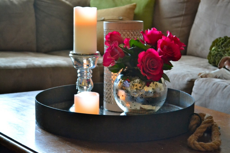 decoración con velas flores