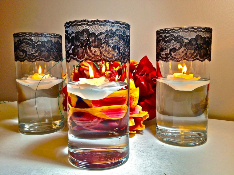 decoración con velas interior