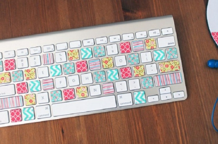 decorar teclado ordenador washi tape