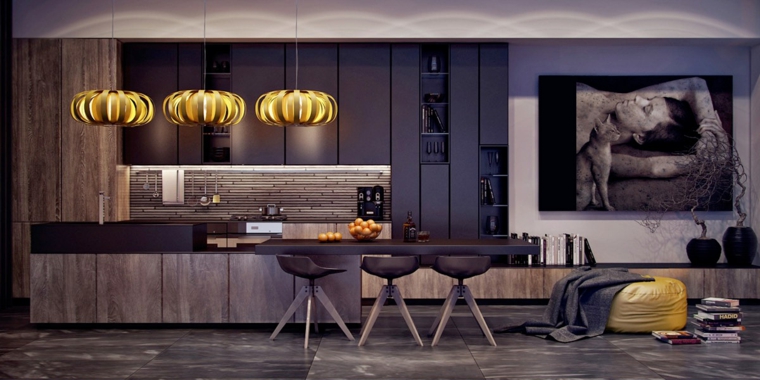 disenar cocina muebles lamaparas lujosas ideas