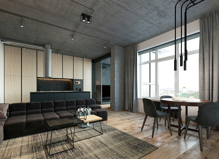 diseno interiores accentos hormigon loft techos ideas