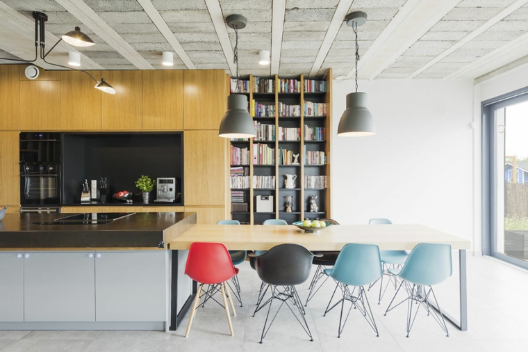 diseno de interiores accentos hormigon madera combiancion ideas