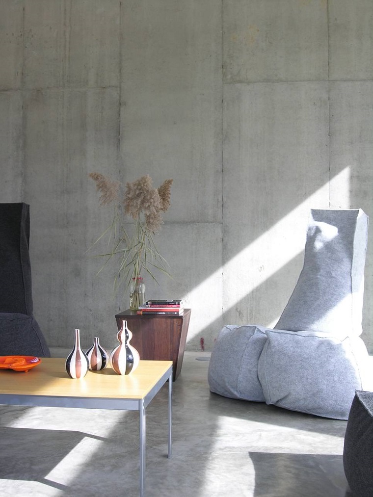 diseno de interiores accentos hormigon sillon moderno ideas