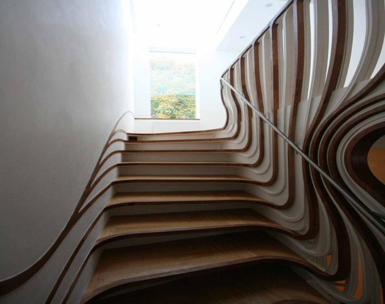 diseño escalera moderna madera