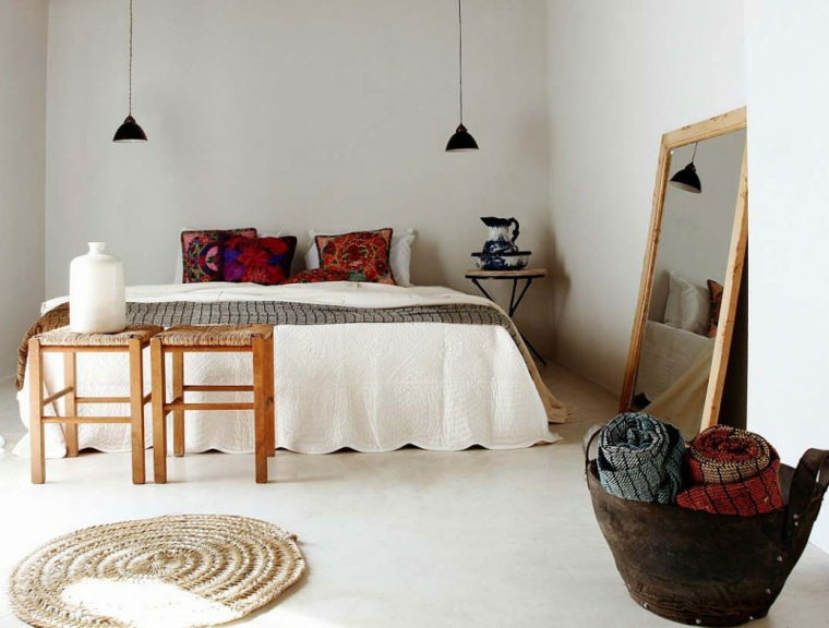 diseno simple detalles bohemios dormitorio ideas