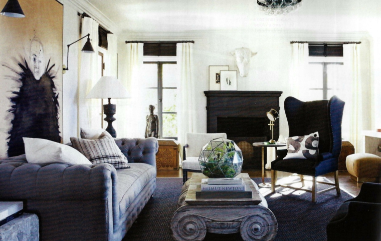estilo bohemio decoracion interiores azul oscuro ideas