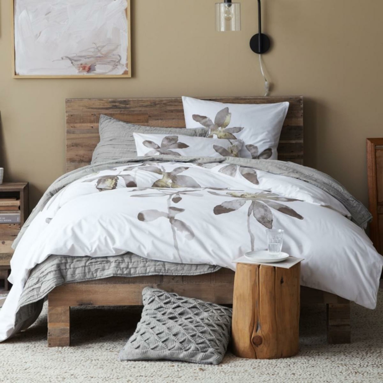 muebles de madera mesita cama madera diseno ideas