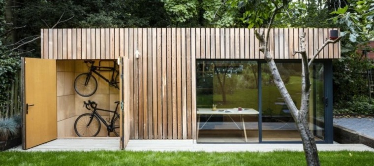 oficinas modernas jardin diseno espacio bicicletas ideas