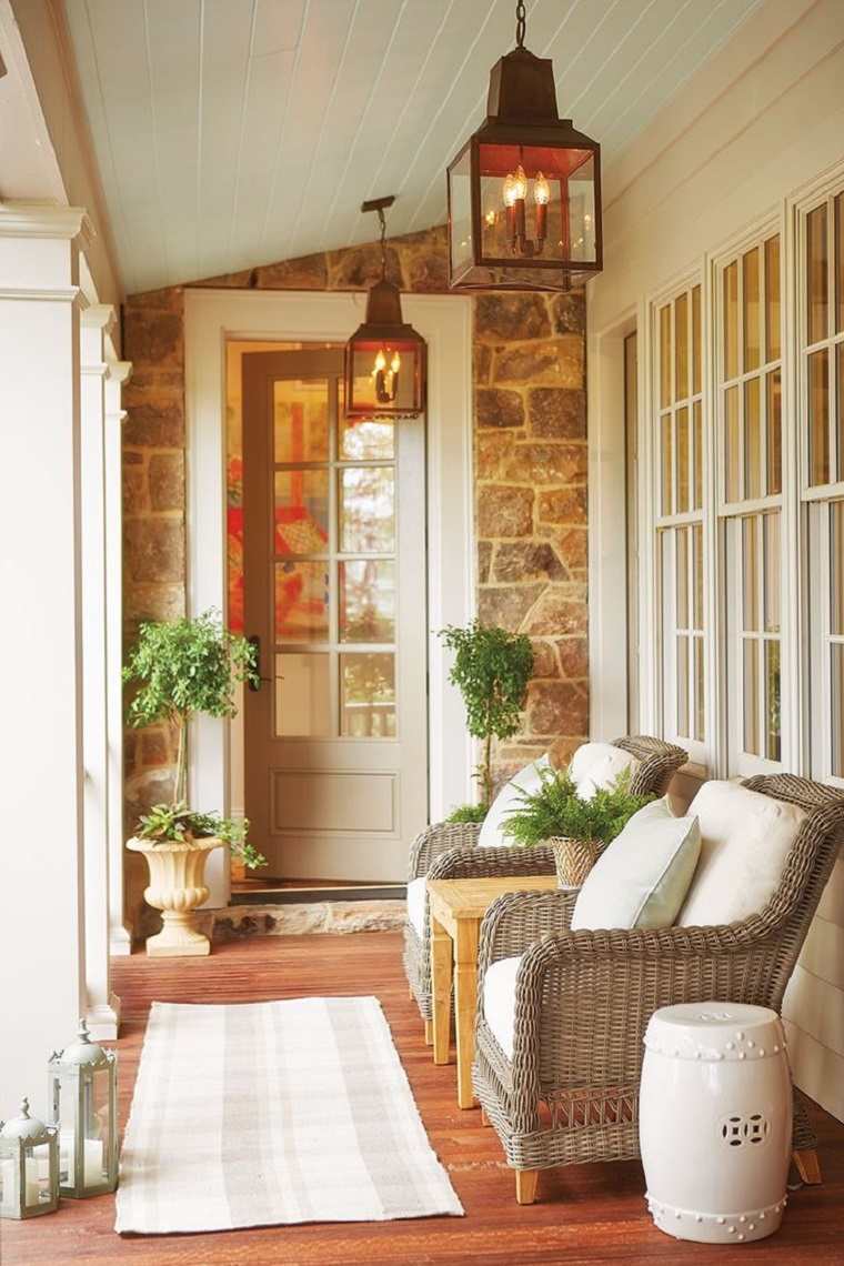 decorar porche sillones comodos entrada casa ideas