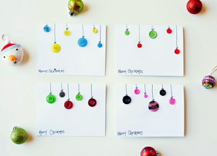 tarjetas de navidad originales diy decoracion botones ideas