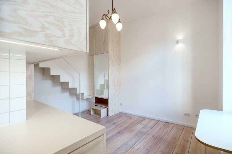 apartamento moderno escaleras blancas