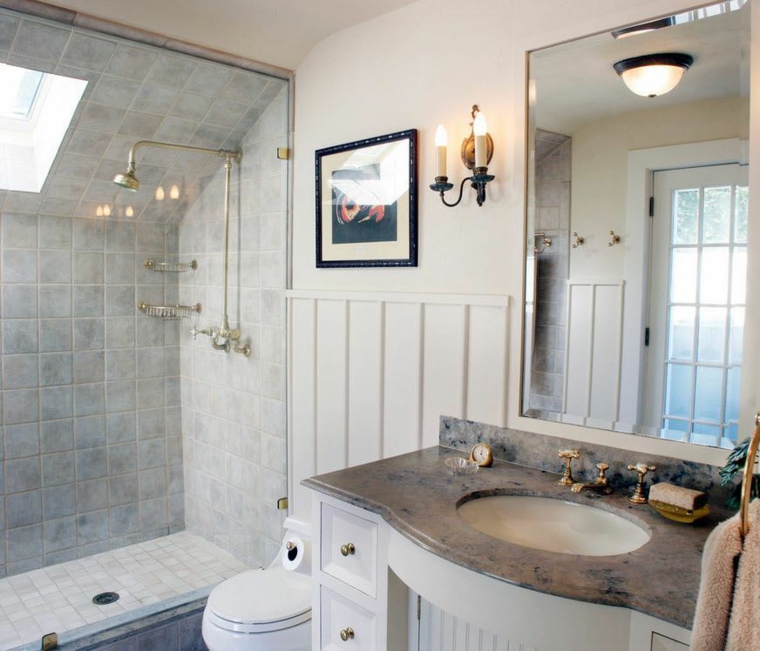 banos con ducha diseno estilo clasico ideas