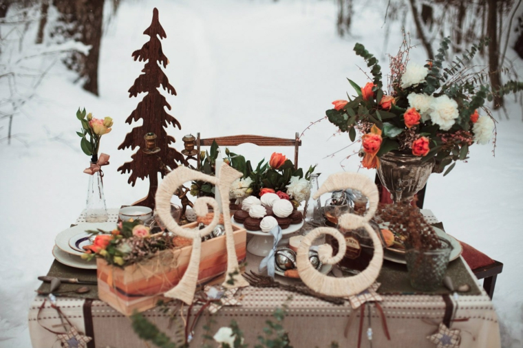 bodas originales invierno decoracion mesa exterior ideas